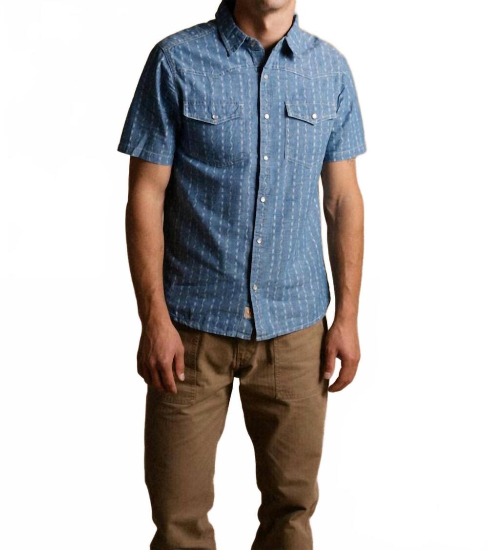 NEW IRON & RESIN valley short sleeve shirt in blue